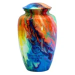 EI-101108 Aluminum Adult Urn Meena With Sticker (1)