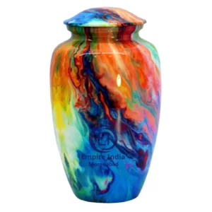 EI-101108 Aluminum Adult Urn Meena With Sticker (1)