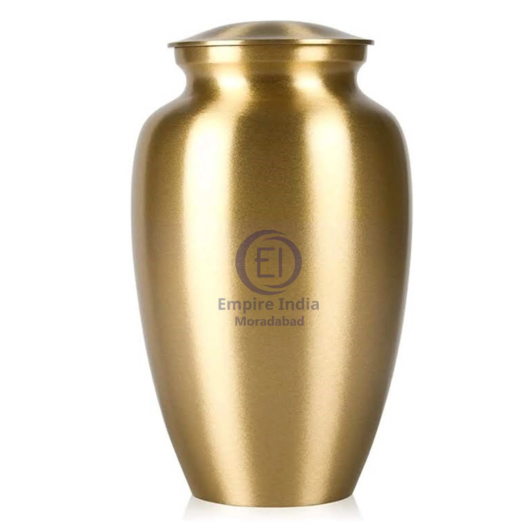 Classic Gold Brass Cremation Urn – Elegant Plain Finish | Empire India Manufacturer | Exporter | Supplier | Moradabad, India