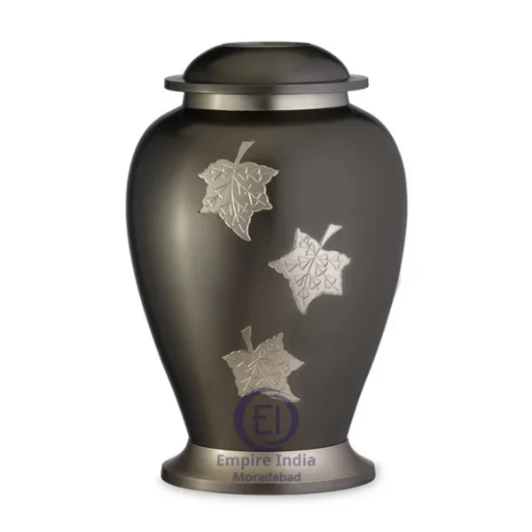 Maple Leaf Design Aluminum Cremation Urn – Painted Finish | Empire India Manufacturer | Exporter | Supplier | Moradabad, India