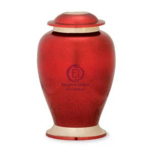 Crimson Elegance Brass Cremation Urn – Painted Finish | Empire India Manufacturer | Exporter | Supplier | Moradabad, India