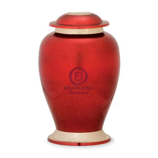 Crimson Elegance Brass Cremation Urn – Painted Finish | Empire India Manufacturer | Exporter | Supplier | Moradabad, India