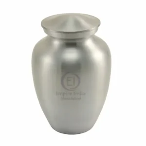 Plain Silver Aluminum Pet Cremation Urn – Polished Finish | Empire India Manufacturer | Exporter | Supplier | Moradabad, India