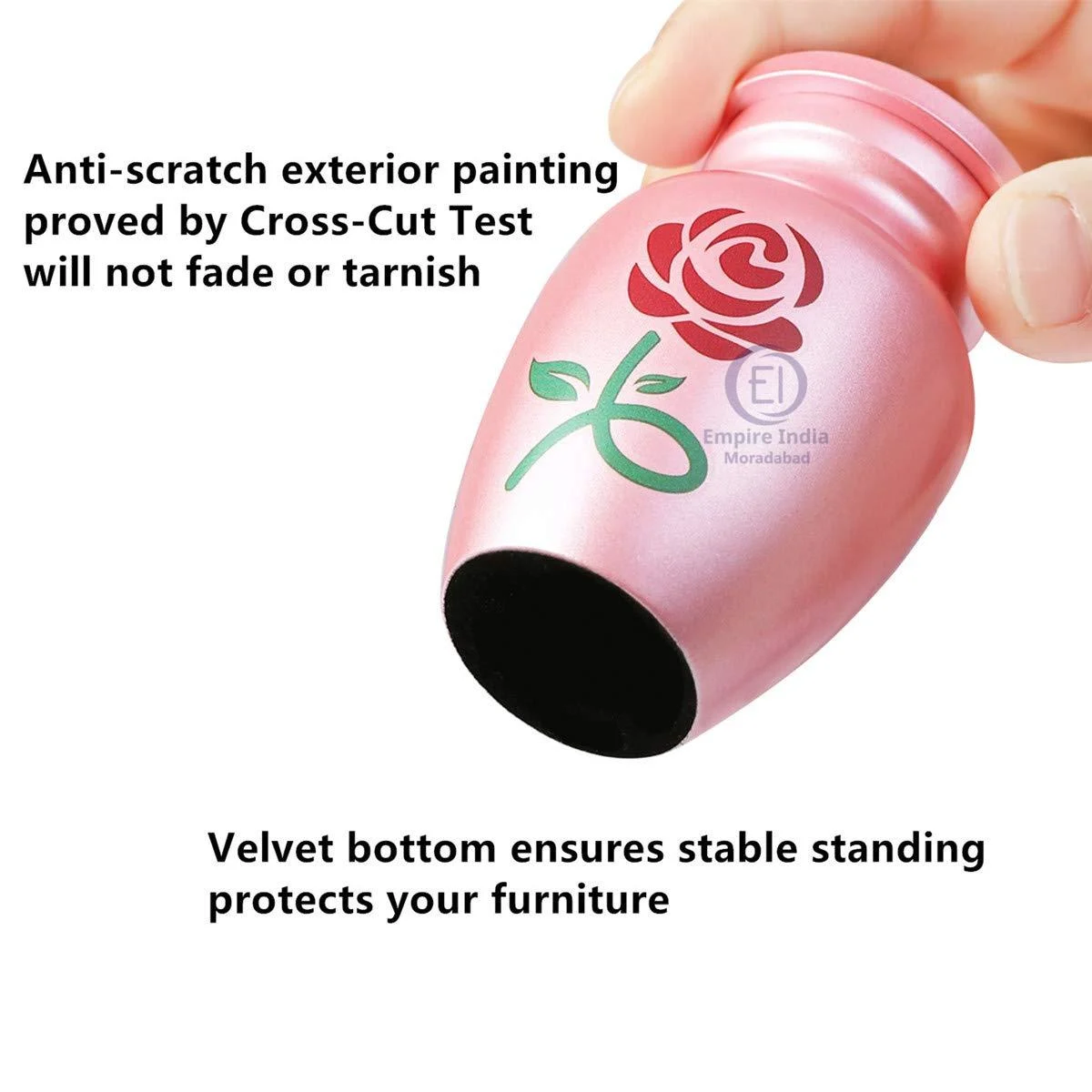 Pink Rose Aluminum Keepsake Urn – Painted Finish | Empire India Moradabad Manufacturer | Exporter | Supplier - Image 3