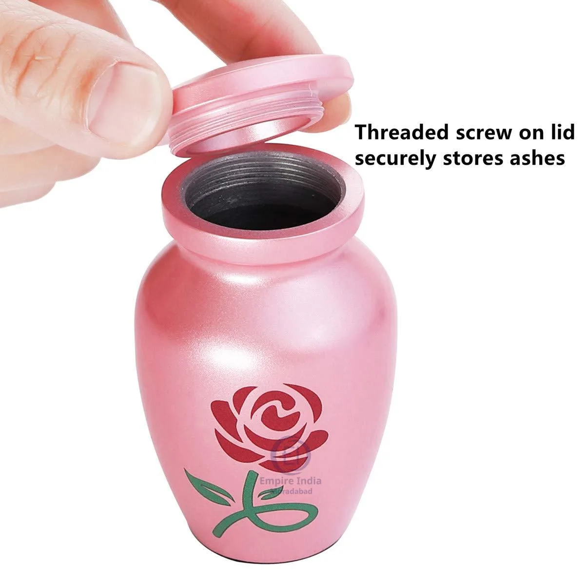 Pink Rose Aluminum Keepsake Urn – Painted Finish | Empire India Moradabad Manufacturer | Exporter | Supplier - Image 4