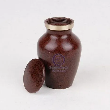 Speckled Brown Aluminum Keepsake Urn – Painted Finish | Empire India Manufacturer | Exporter | Supplier | Moradabad, India - Image 2