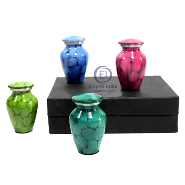 Color Marble Aluminum Keepsake Urns – Set of 4 | Polished Finish | Empire India Manufacturer | Exporter | Supplier | Moradabad, India - Image 3