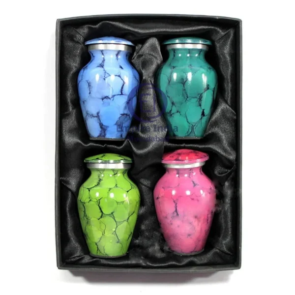 Color Marble Aluminum Keepsake Urns – Set of 4 | Polished Finish | Empire India Manufacturer | Exporter | Supplier | Moradabad, India - Image 2
