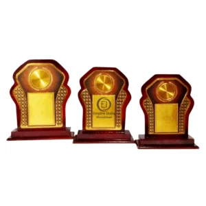 Wooden MDF Trophy Set of 3 – Leaf Edge Design Mementos | Awards | Shields – Manufacturer & Exporter | Empire India, Moradabad