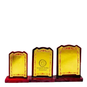 Rectangular Wooden MDF Trophy Set of 3 with Floral Gold Foil Border | Award | Memento | Plaque – Empire India, Moradabad (Manufacturer, Exporter, Supplier)