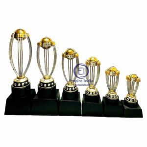 World Cup Style Metal Trophy with Crystal Studded Base | Set of 6 | Empire India – Moradabad