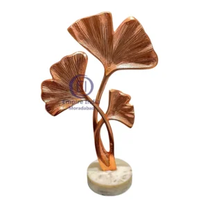 Abstract Ginkgo Leaf Aluminum Table Décor on Marble Base | Home Accent | Showpiece | Empire India – Moradabad