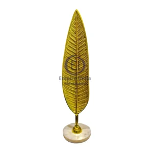 Tall Gold Leaf Table Décor with Marble Base | Elegant Botanical Accent | Showpiece | Empire India – Moradabad