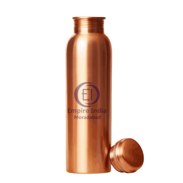 Plain Matte Finish Copper Water Bottle | Ayurvedic Health Drinkware | Empire India – Moradabad - Image 2