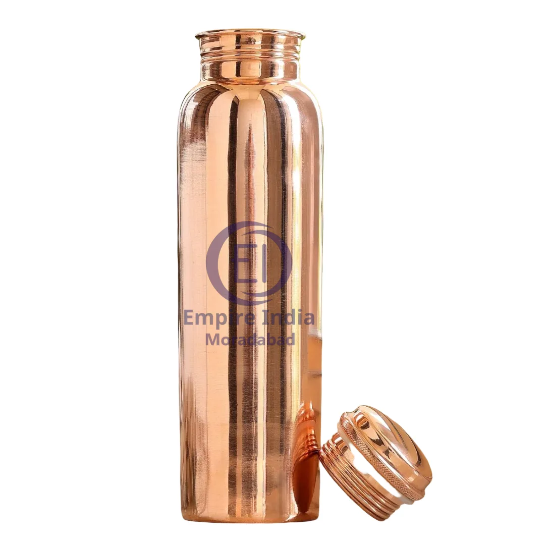 Plain Shine Finish Copper Water Bottle | Ayurvedic Wellness Bottle | Empire India – Moradabad - Image 2