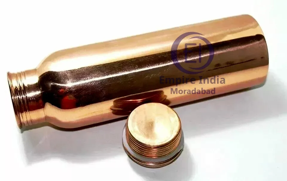 Plain Shine Finish Copper Water Bottle | Ayurvedic Wellness Bottle | Empire India – Moradabad - Image 3