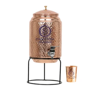 Hammered Finish Copper Water Dispenser | Classic Ayurvedic Pot | Empire India – Moradabad