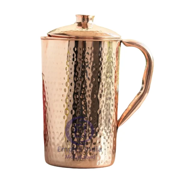Hammered Finish Copper Jug | Pure Copper Ayurvedic Water Pitcher | Empire India – Moradabad