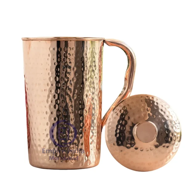 Hammered Finish Copper Jug | Pure Copper Ayurvedic Water Pitcher | Empire India – Moradabad - Image 2