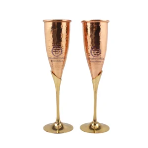 Hammered Copper & Brass Wine Glass Set | Elegant Handmade Goblets | Empire India – Moradabad