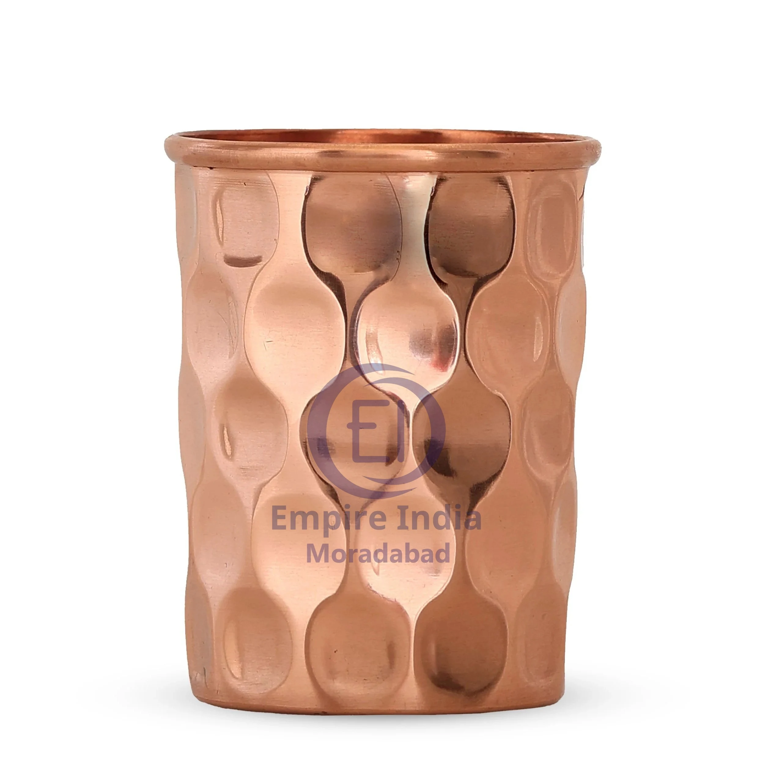 Diamond Hammered Copper Glass | Ayurvedic Tumbler | Empire India – Moradabad