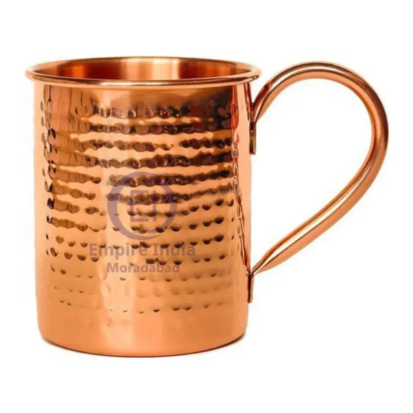 Hammered Finish Pure Copper Mug | Straight Shape Ayurvedic Drinkware | Empire India – Moradabad