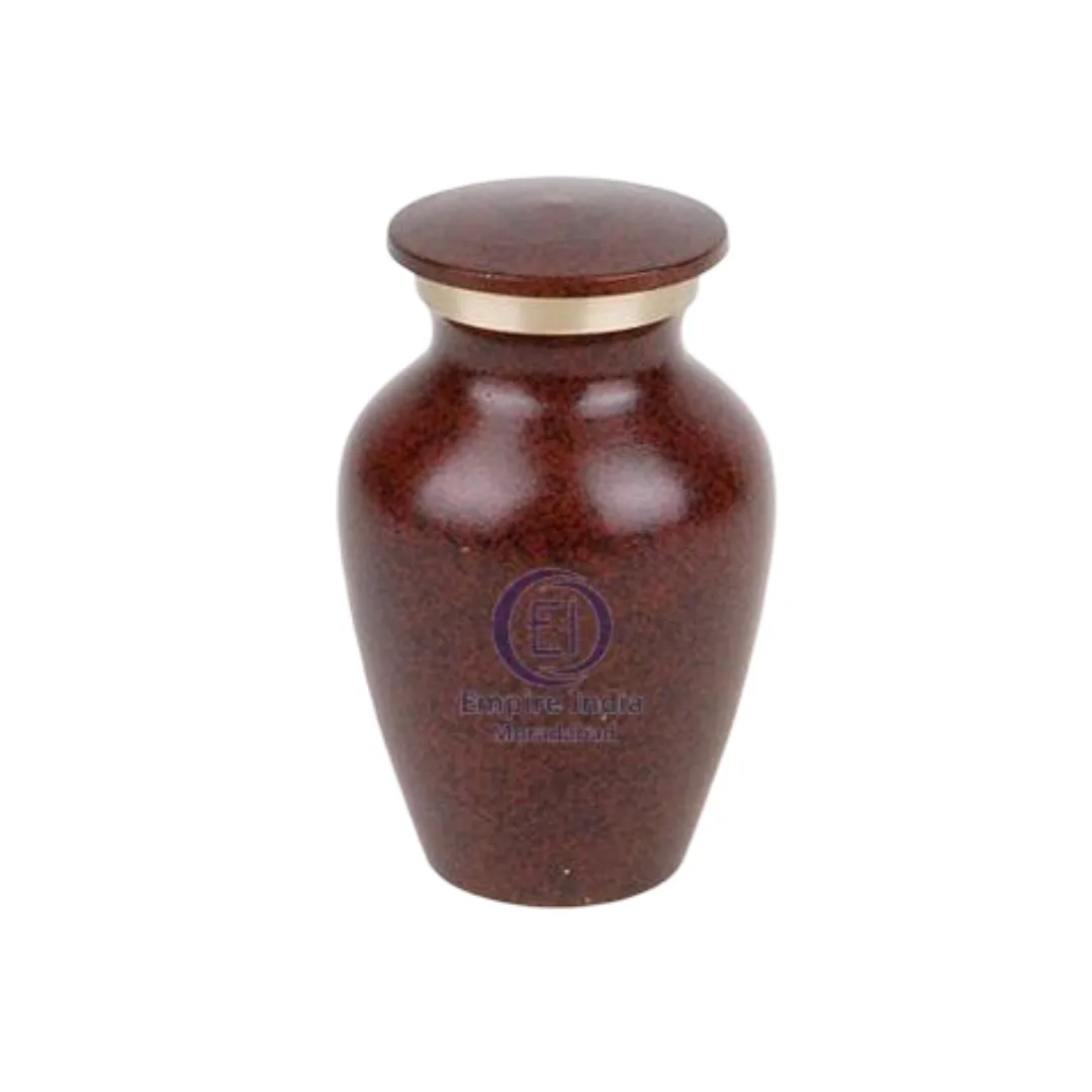 Speckled Brown Aluminum Keepsake Urn – Painted Finish | Empire India Manufacturer | Exporter | Supplier | Moradabad, India