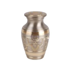 Two-Tone Brass Keepsake Urn – Hand Engraved Finish | Empire India Manufacturer | Exporter | Supplier | Moradabad, India