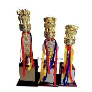 Ashoka Pillar Trophy Set – Golden Top with Twisted Column | Empire India - Moradabad