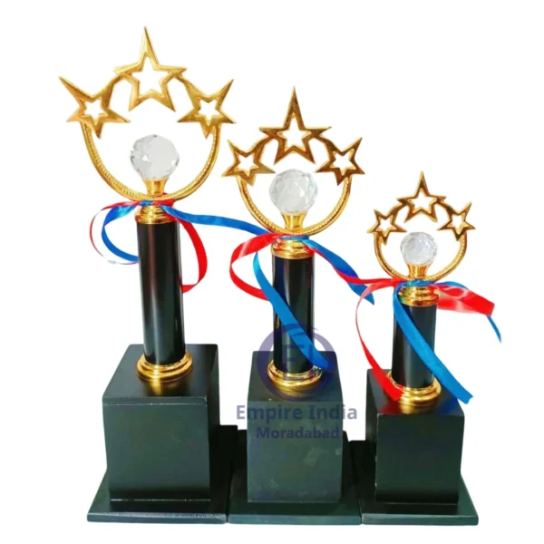 Golden Star Trophy with Crystal Ball | Empire India - Moradabad