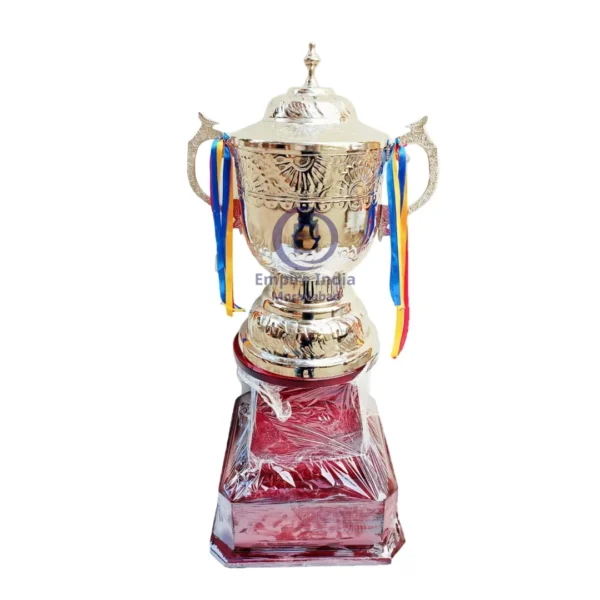 Silver Plated Champion Cup Trophy with Dual Handles & Ribbons Empire India - Moradabad