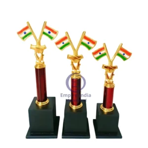 Indian Flag Trophy Set – Tricolor Award Mementos with National Pride Emblem | Empire India – Manufacturer | Exporter | Supplier - Moradabad, India