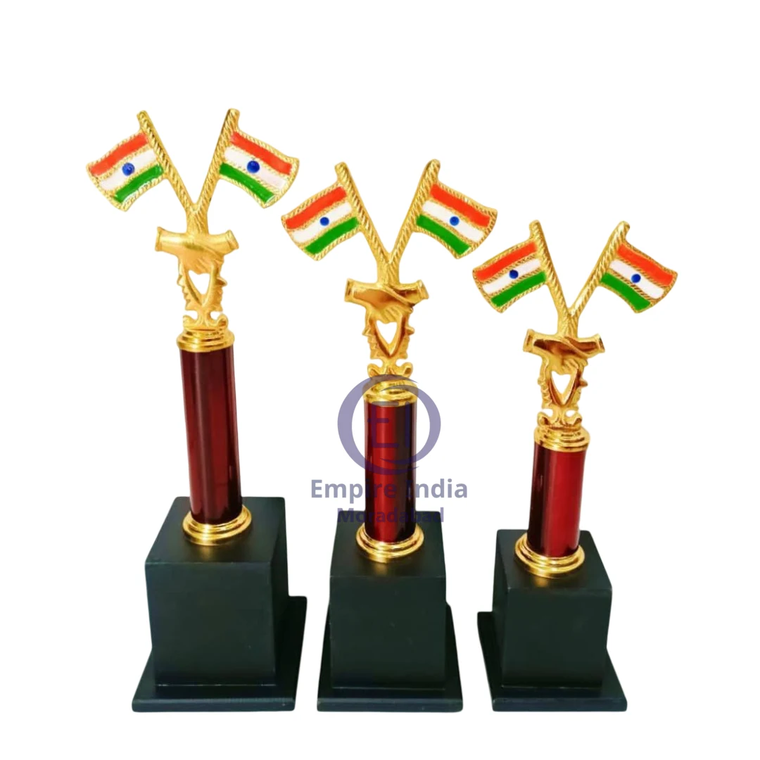Indian Flag Trophy Set – Tricolor Award Mementos with National Pride Emblem | Empire India – Manufacturer | Exporter | Supplier - Moradabad, India
